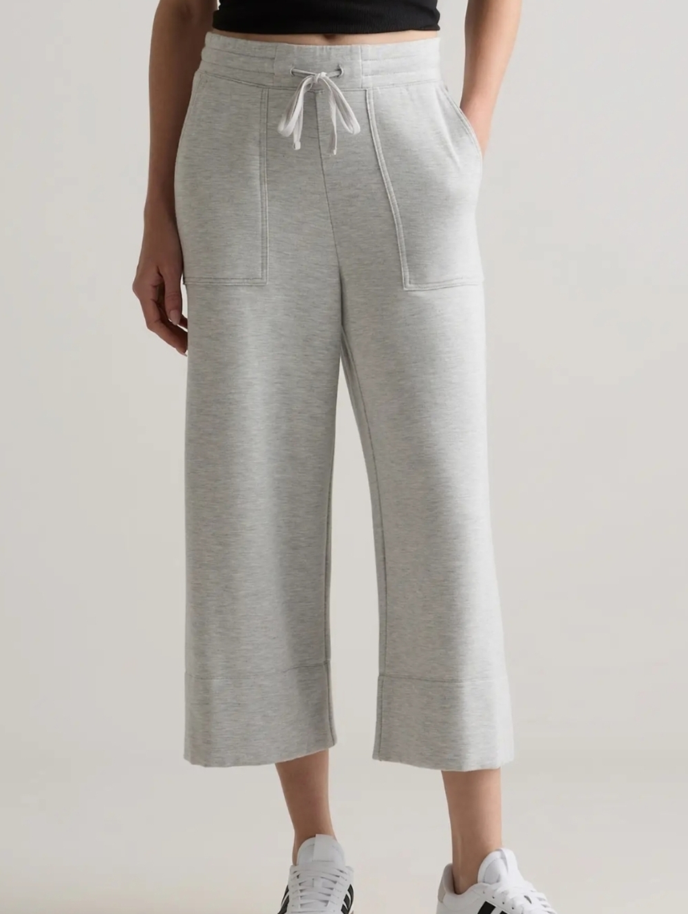 Quince Heather Light Gray Wide-Leg Pull-On Sweatpants